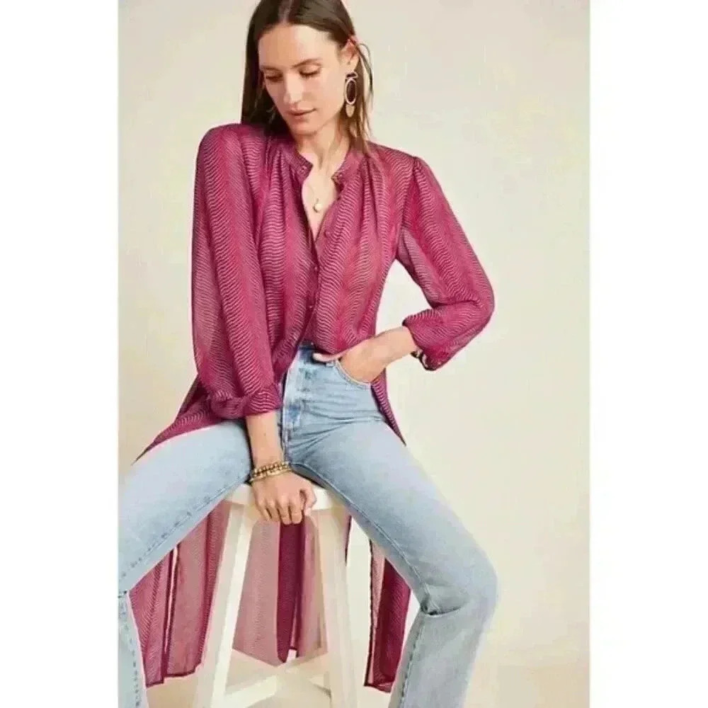 Anthropologie Maeve Imogen Sheer Tunic.